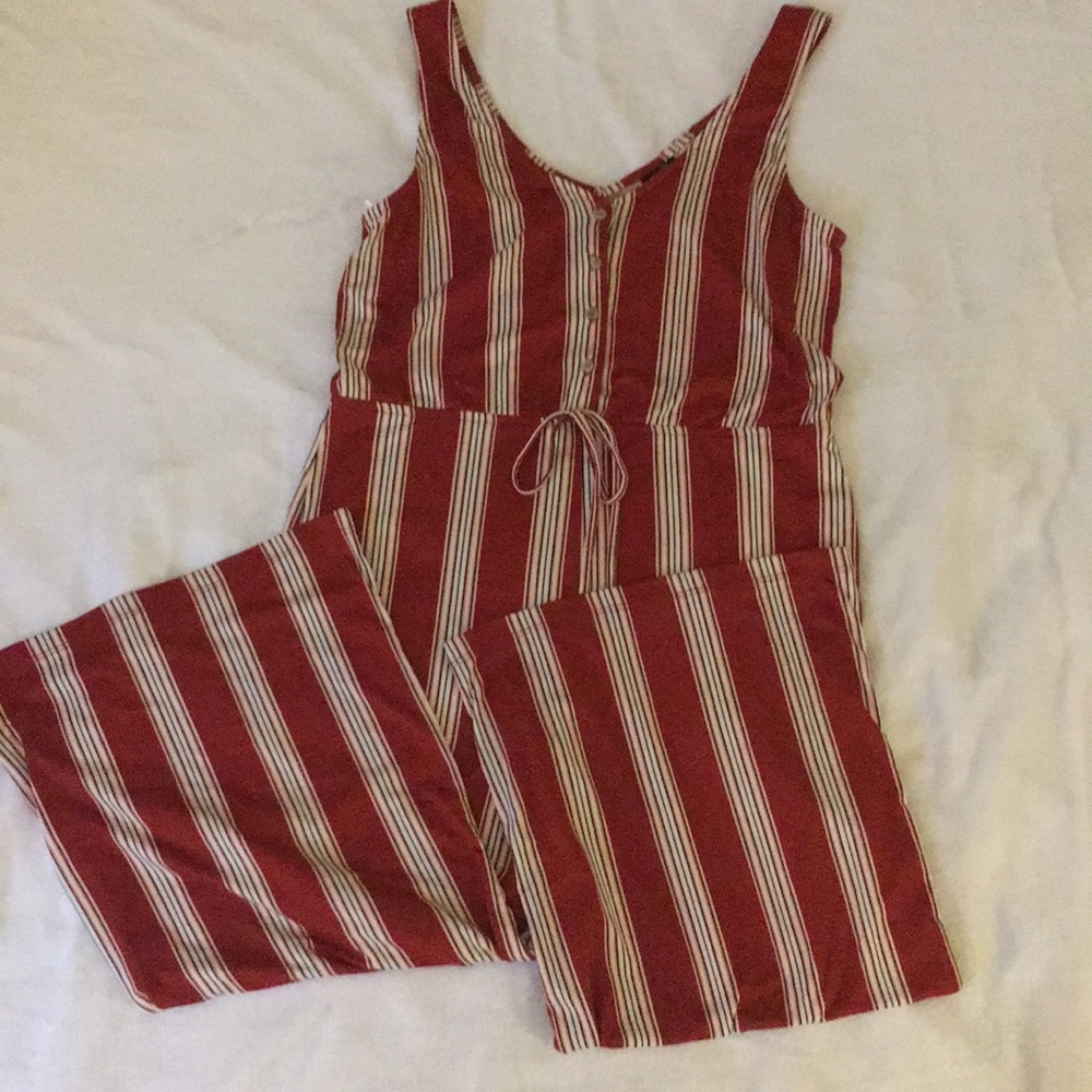 Dark orange striped jumpsuit